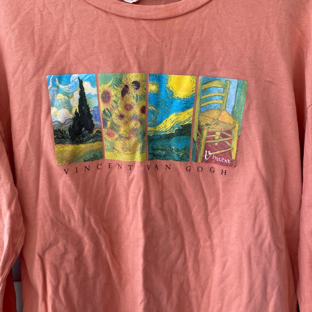 French Pastry Vincent Van Gogh Long Sleeve T-Shirt - Women’s Size L - Picture 2 of 10